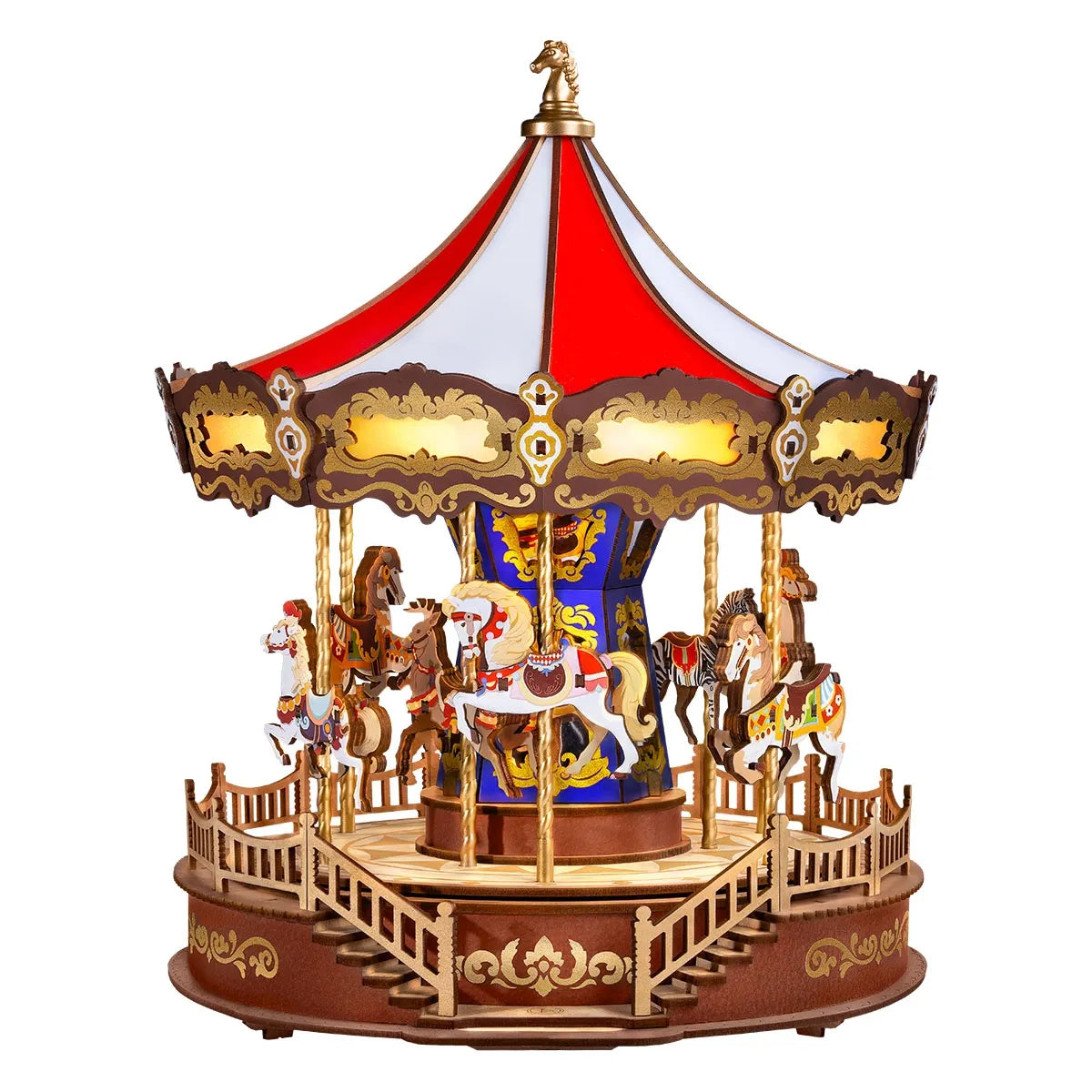 Classic Carousel 3D Wooden Puzzle Music Box