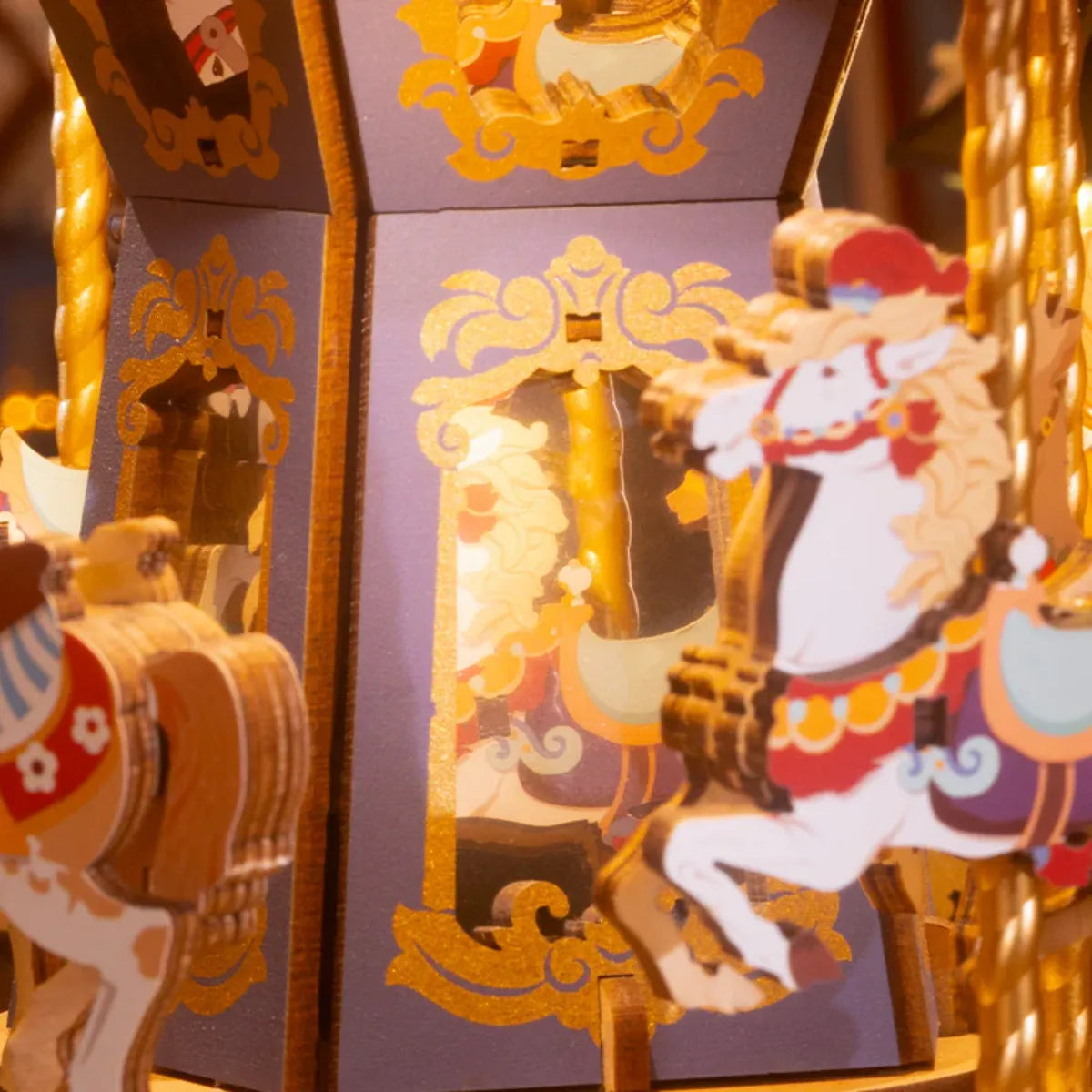 Classic Carousel 3D Wooden Puzzle Music Box