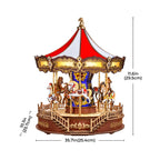Classic Carousel 3D Wooden Puzzle Music Box