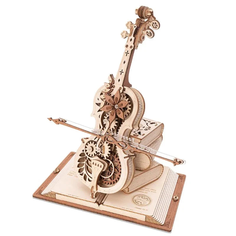 Magic Cello Mechanical Music Box 3D Wooden Puzzle
