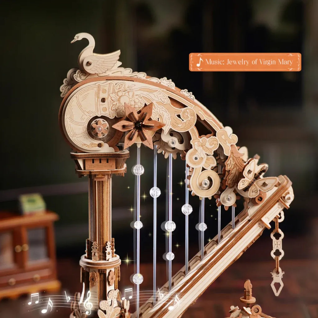 Magic Harp Mechanical Music Box 3D Wooden Puzzle