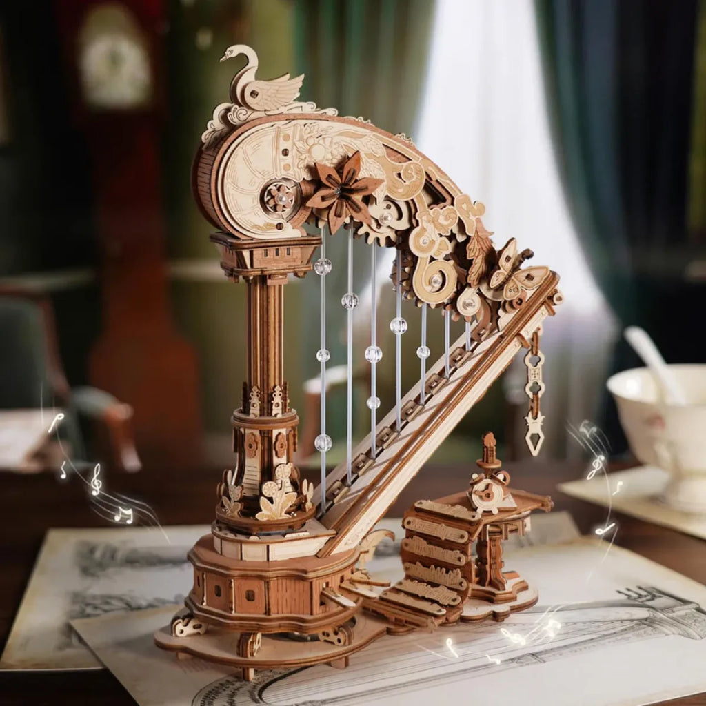 Magic Harp Mechanical Music Box 3D Wooden Puzzle
