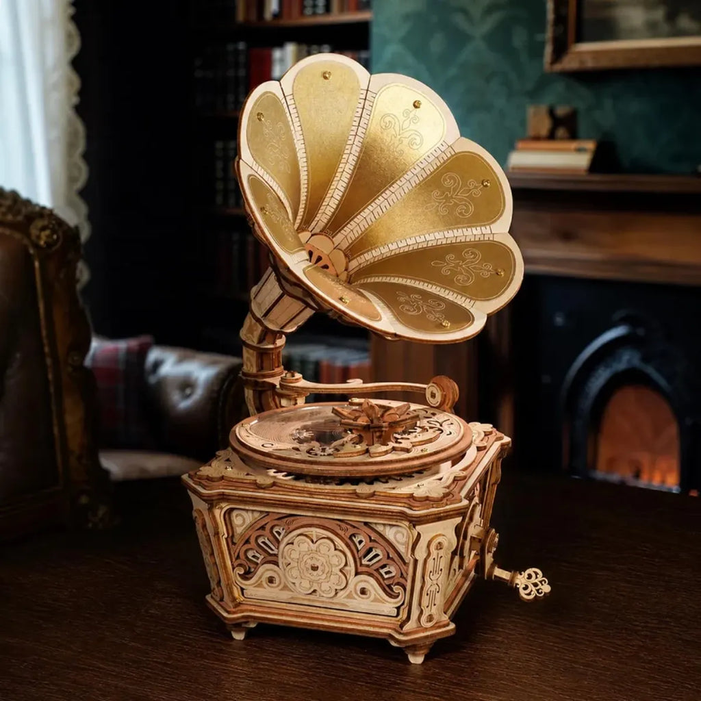 Diva Gramophone Mechanical Music Box 3D Wooden Puzzle