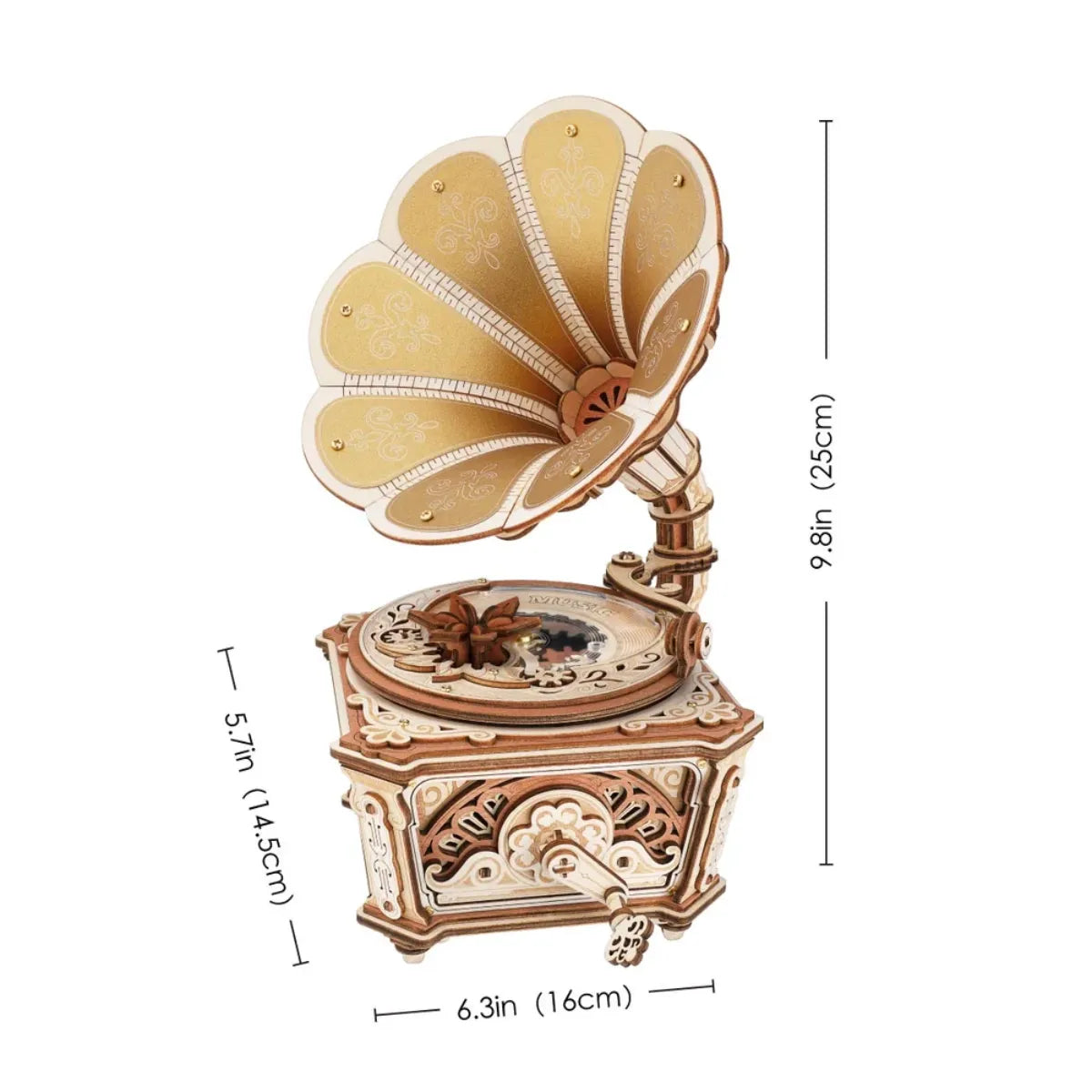 Diva Gramophone Mechanical Music Box 3D Wooden Puzzle