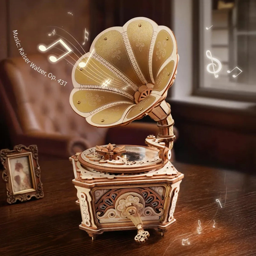 Diva Gramophone Mechanical Music Box 3D Wooden Puzzle