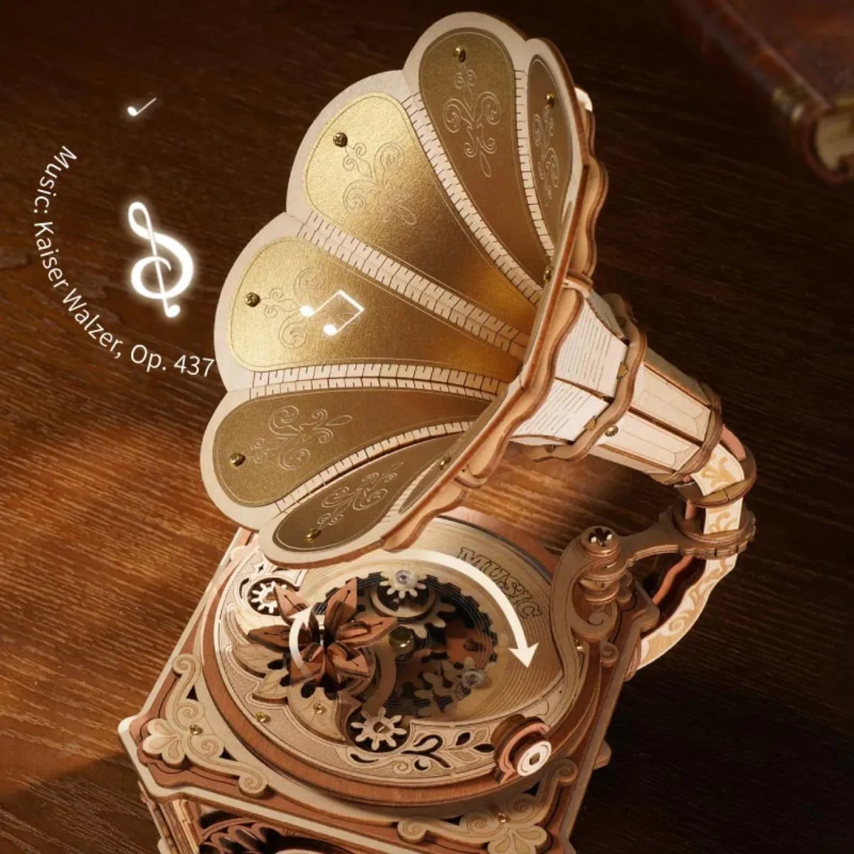 Diva Gramophone Mechanical Music Box 3D Wooden Puzzle