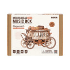 Stagecoach Mechanical Music Box 3D Wooden Puzzle