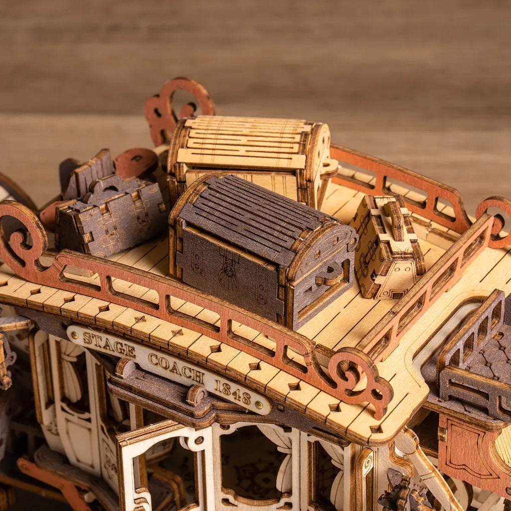 Stagecoach Mechanical Music Box 3D Wooden Puzzle