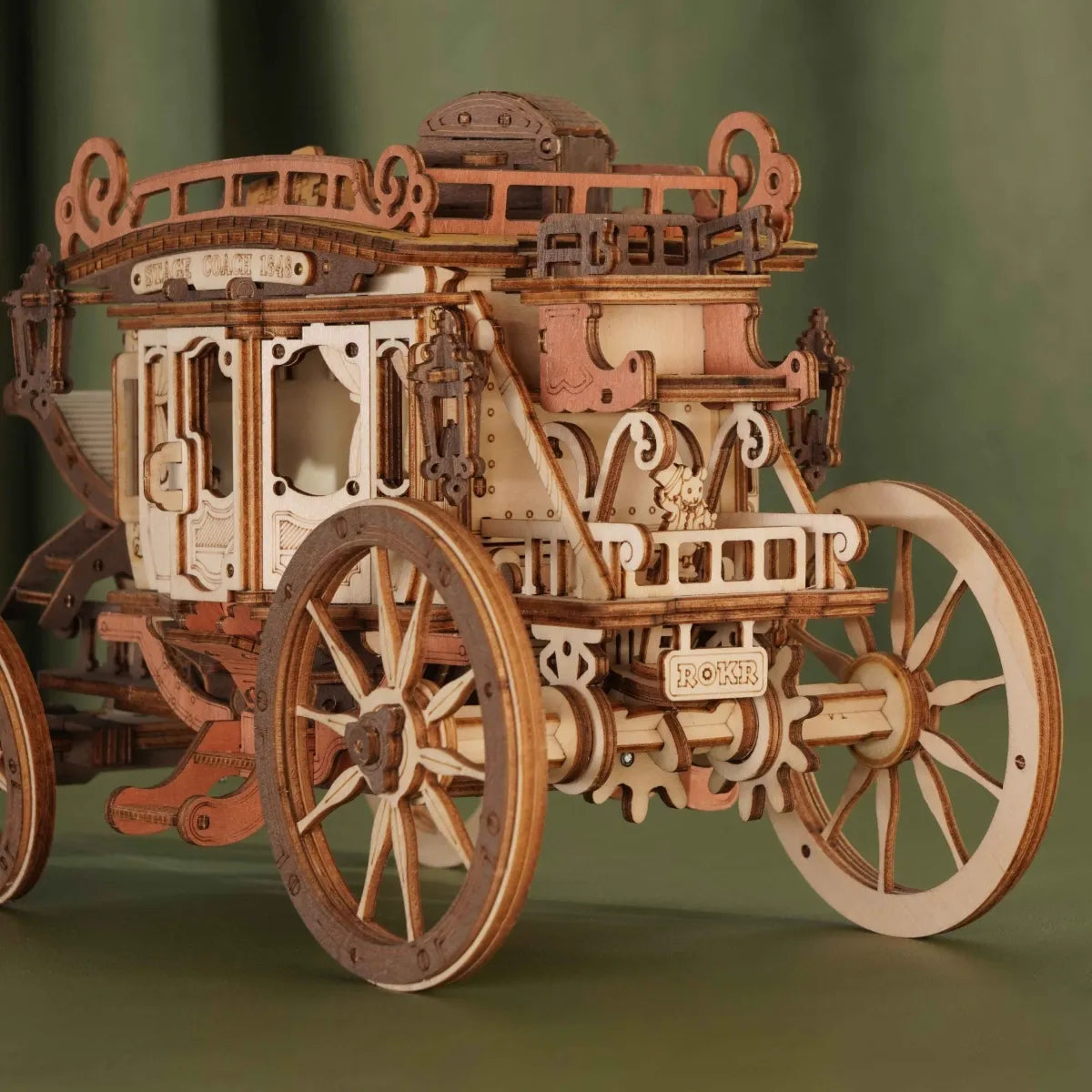 Stagecoach Mechanical Music Box 3D Wooden Puzzle