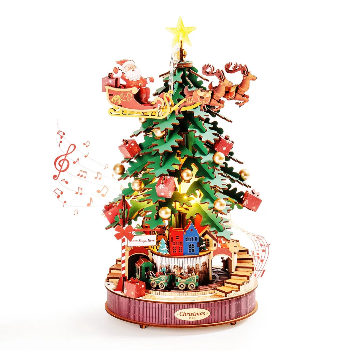 Christmas Melody Tree 3D Wooden Puzzle Music Box