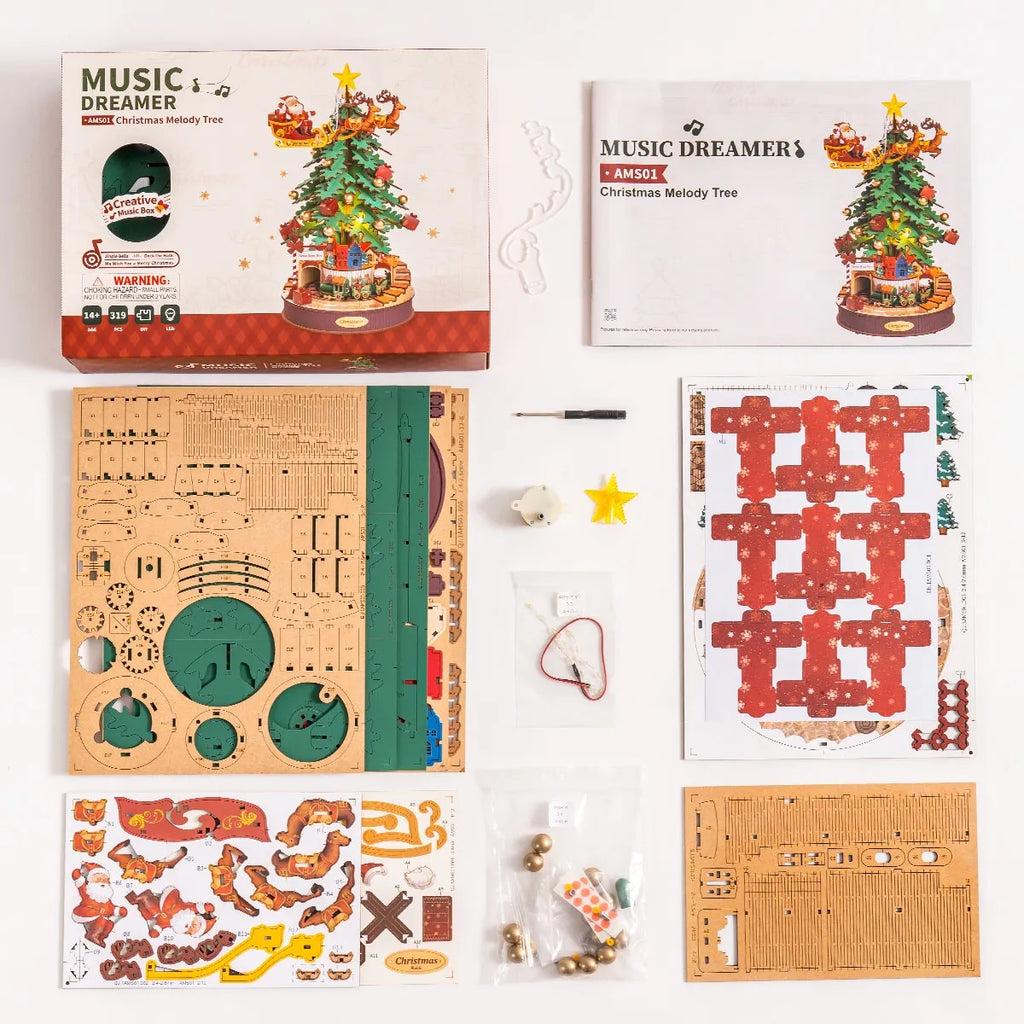 Christmas Melody Tree 3D Wooden Puzzle Music Box