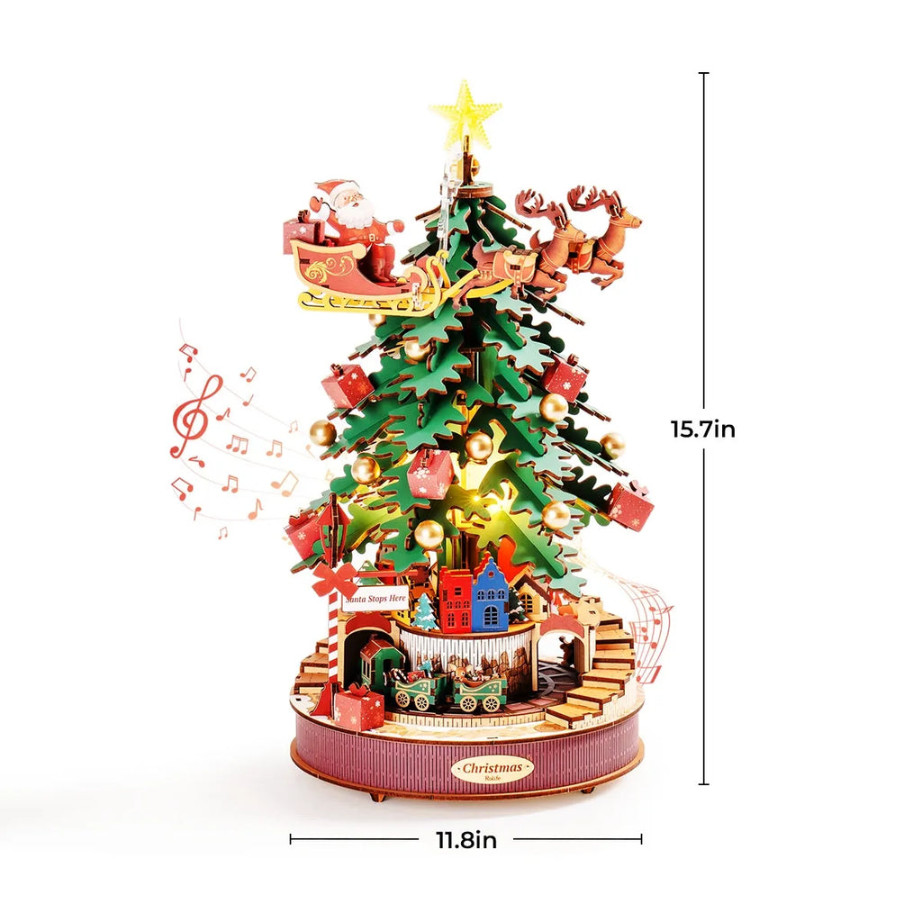 Christmas Melody Tree 3D Wooden Puzzle Music Box