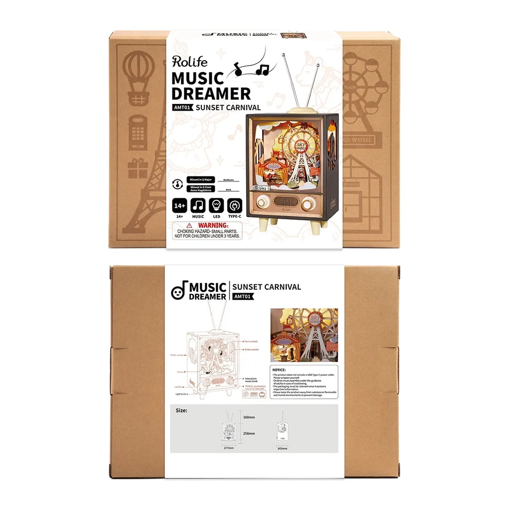 Sunset Carnival 3D Wooden Puzzle Music Box