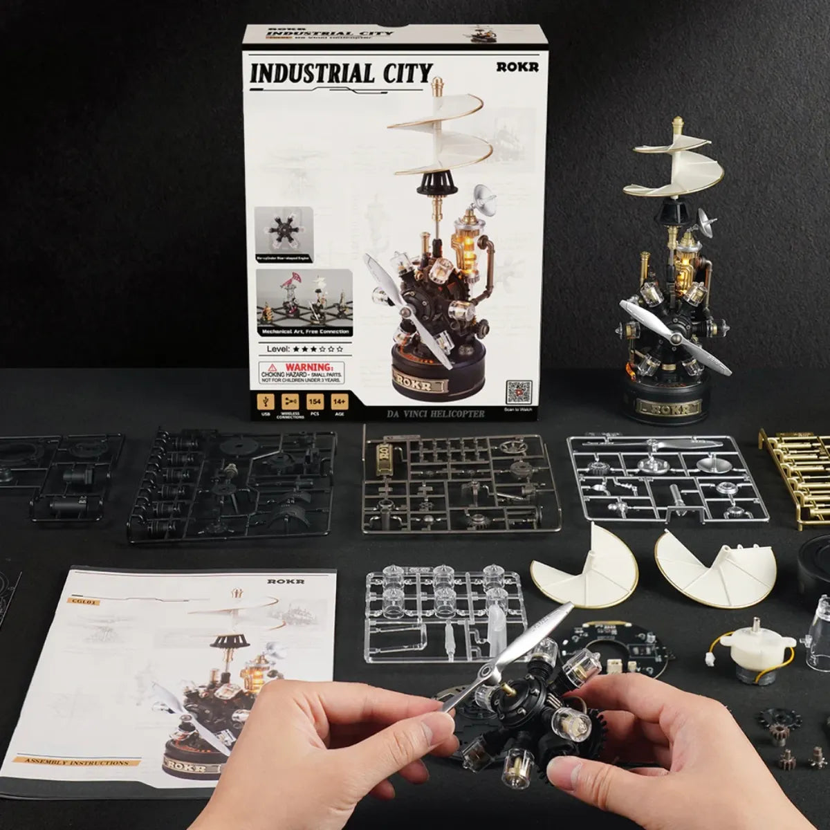 Leonardo da Vinci's Helicopter Mechanical 3D Puzzle