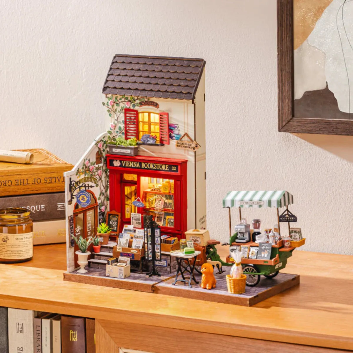 Aromatic Coffee Cart DIY Miniature House Kit