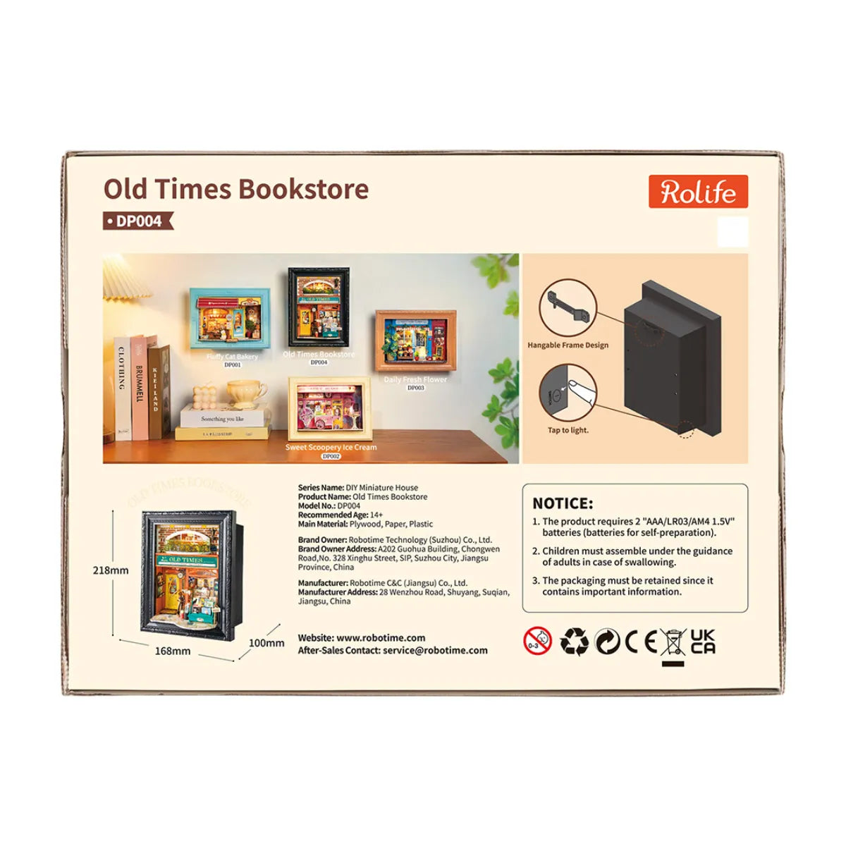 Old Times Bookstore DIY Miniature House Kit