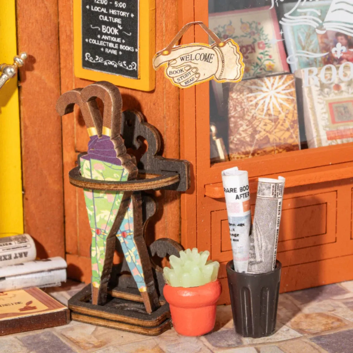 Old Times Bookstore DIY Miniature House Kit