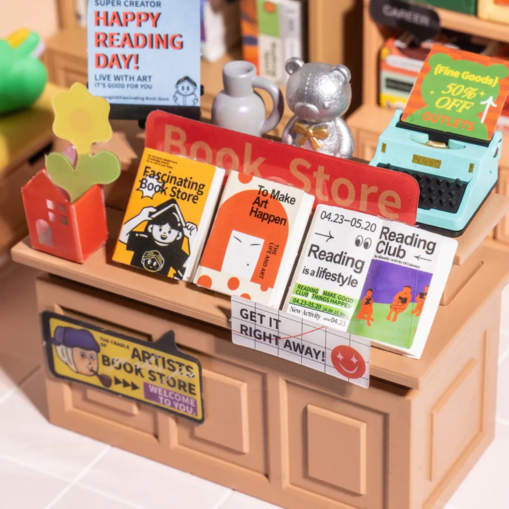 Fascinating Book Store DIY Miniature House Kit