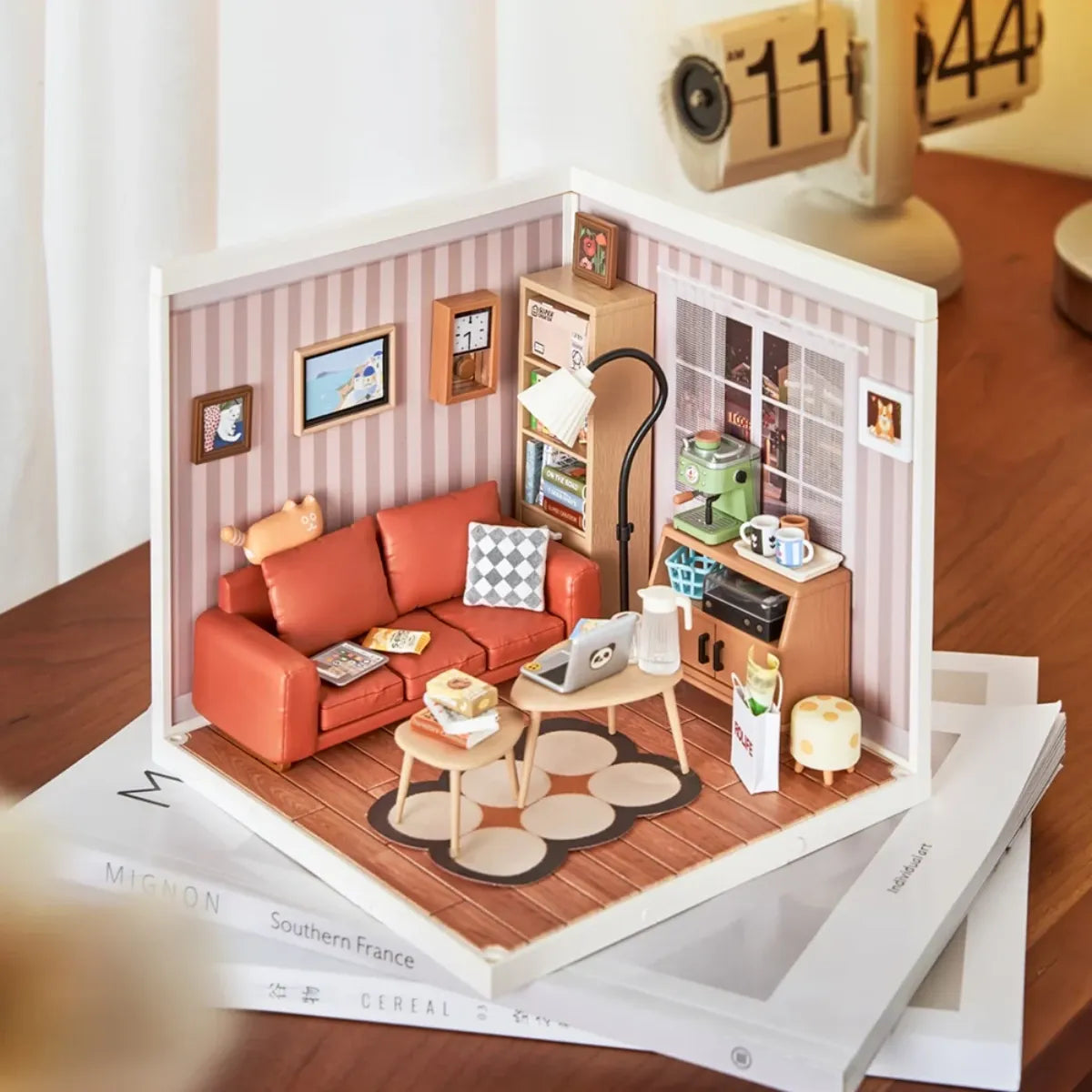 Cozy Living Lounge DIY Miniature House Kit