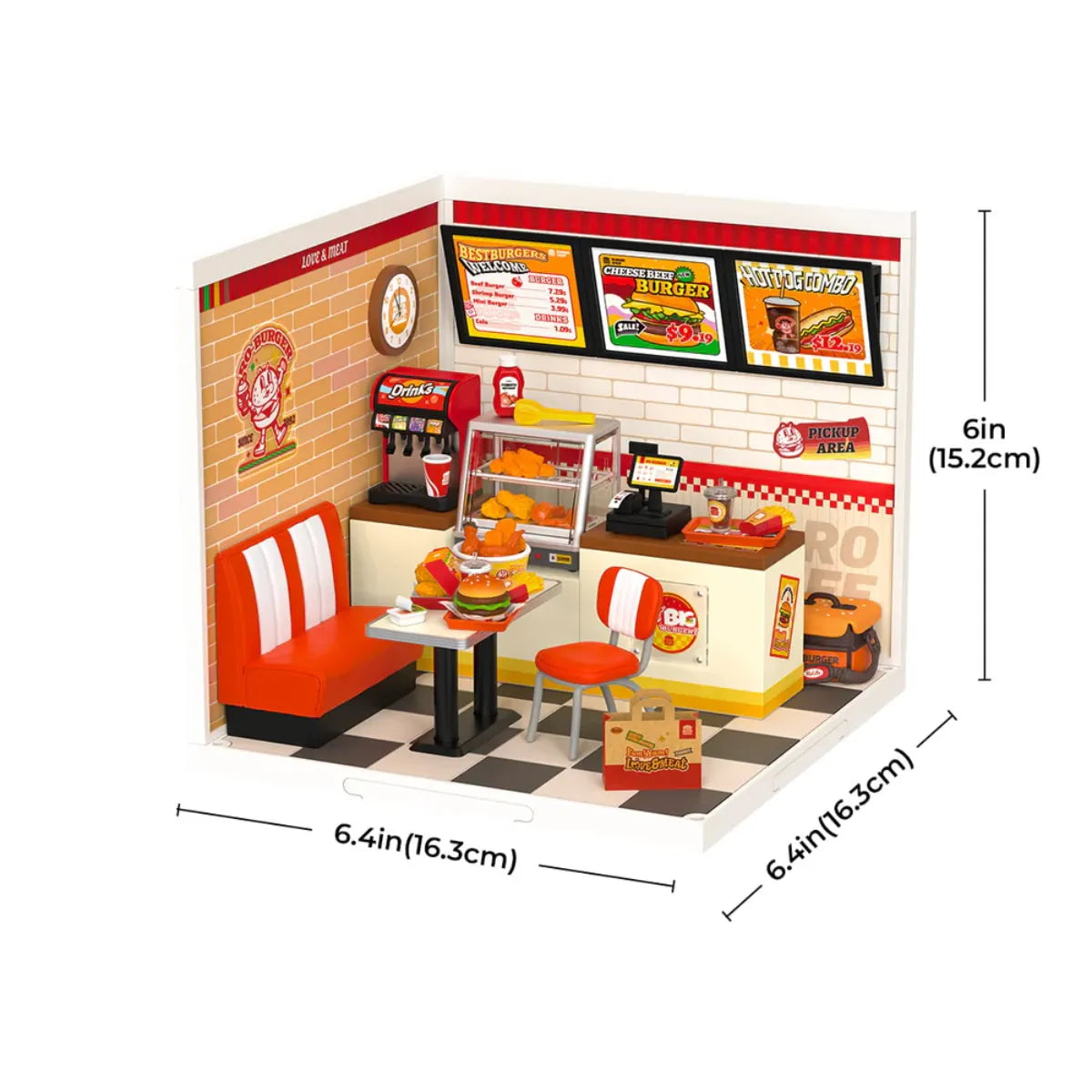 Yum Yum Burgers DIY Miniature House Kit