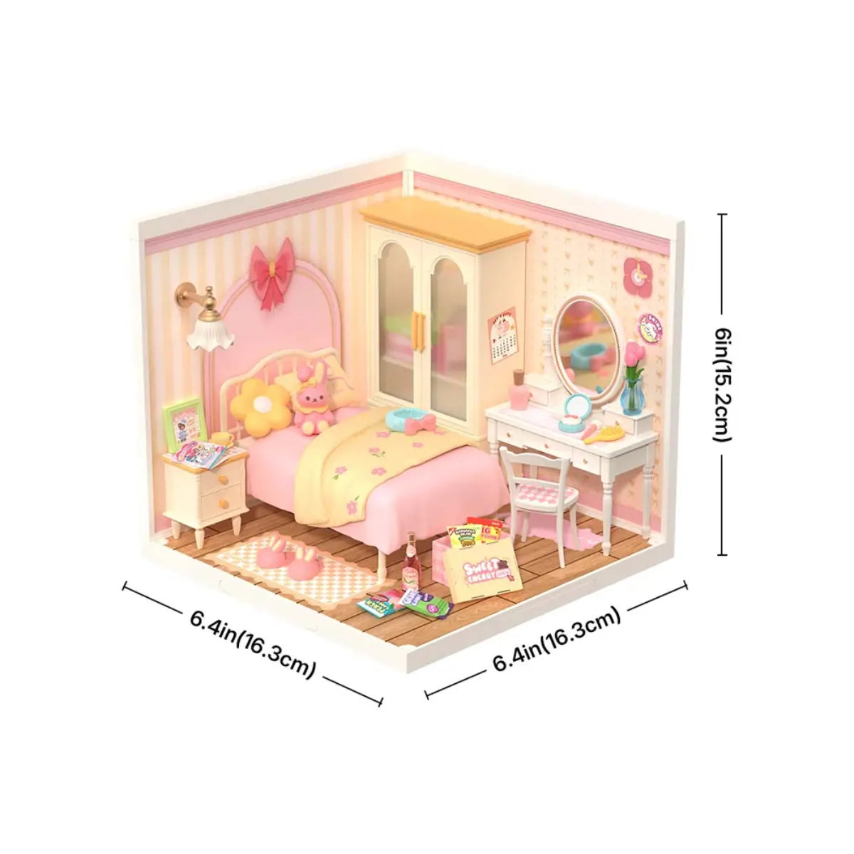 Lovely Pink Bedroom DIY Miniature House Kit