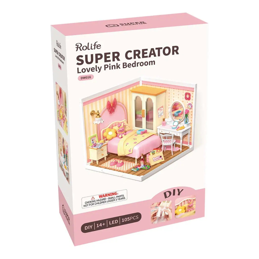 Lovely Pink Bedroom DIY Miniature House Kit