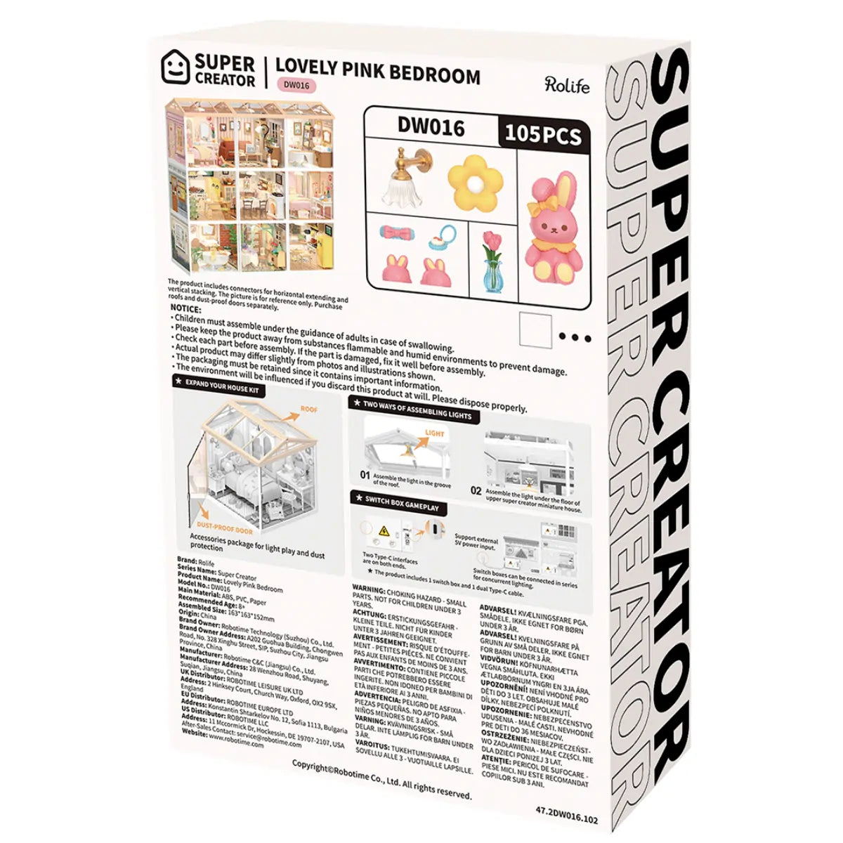 Lovely Pink Bedroom DIY Miniature House Kit