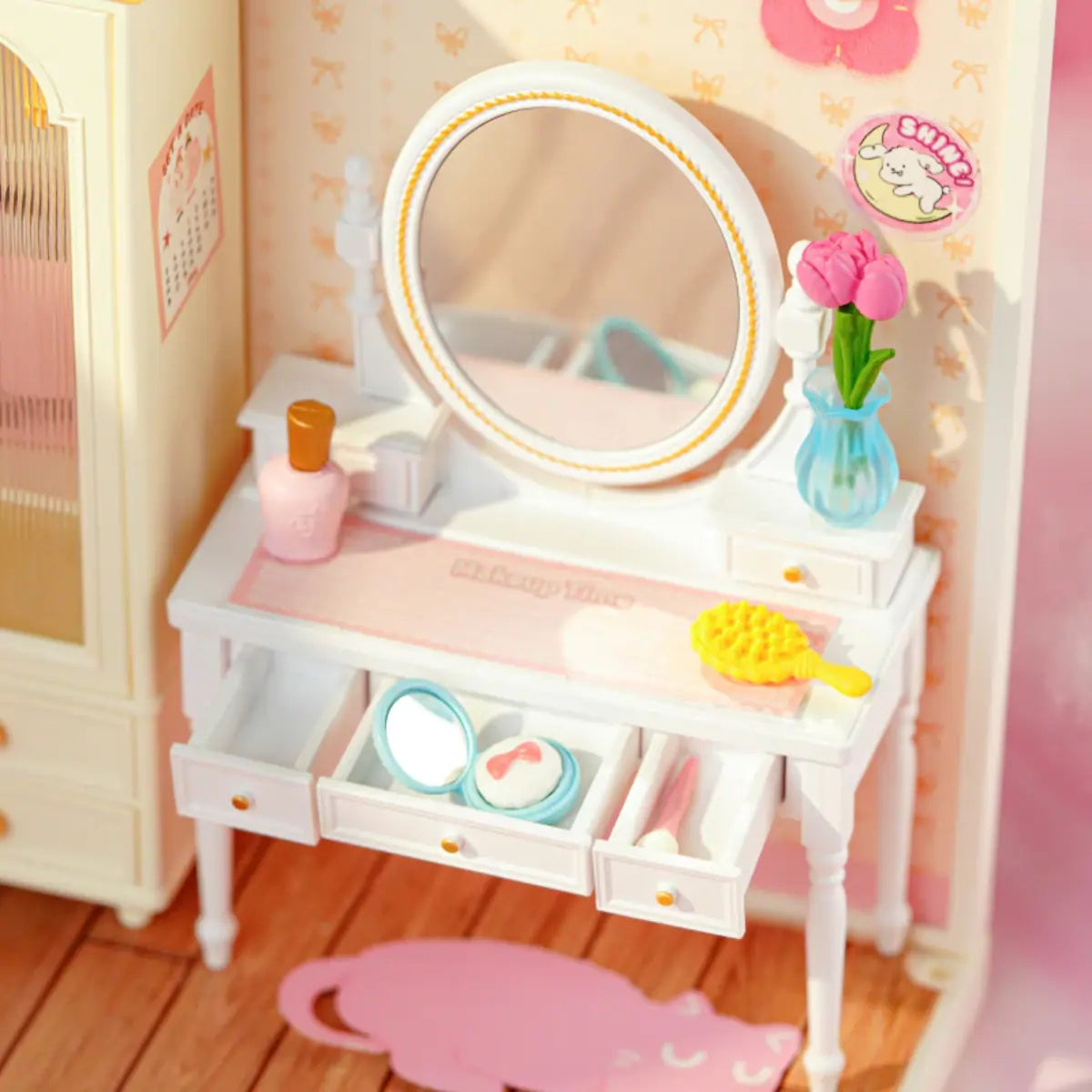 Lovely Pink Bedroom DIY Miniature House Kit