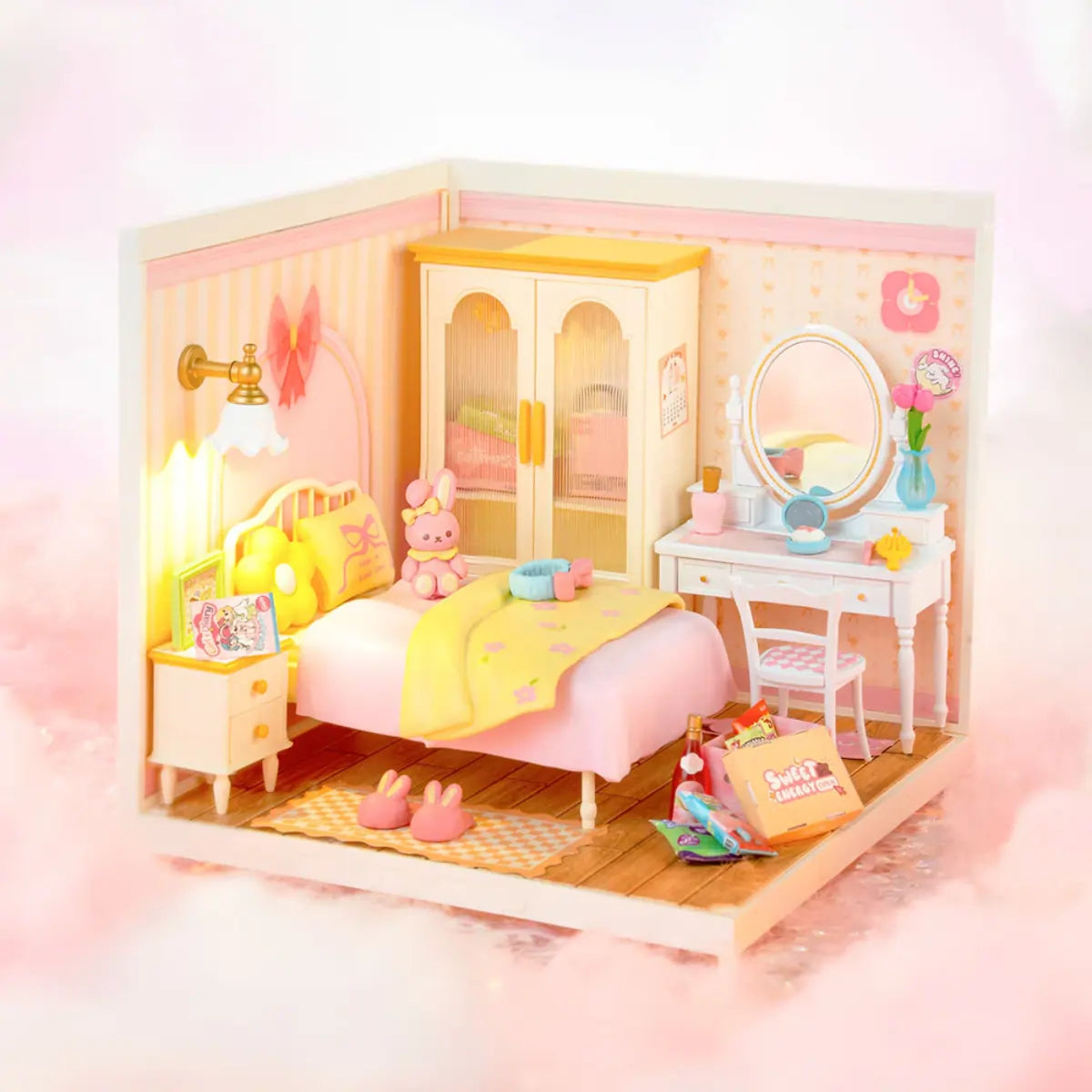 Lovely Pink Bedroom DIY Miniature House Kit