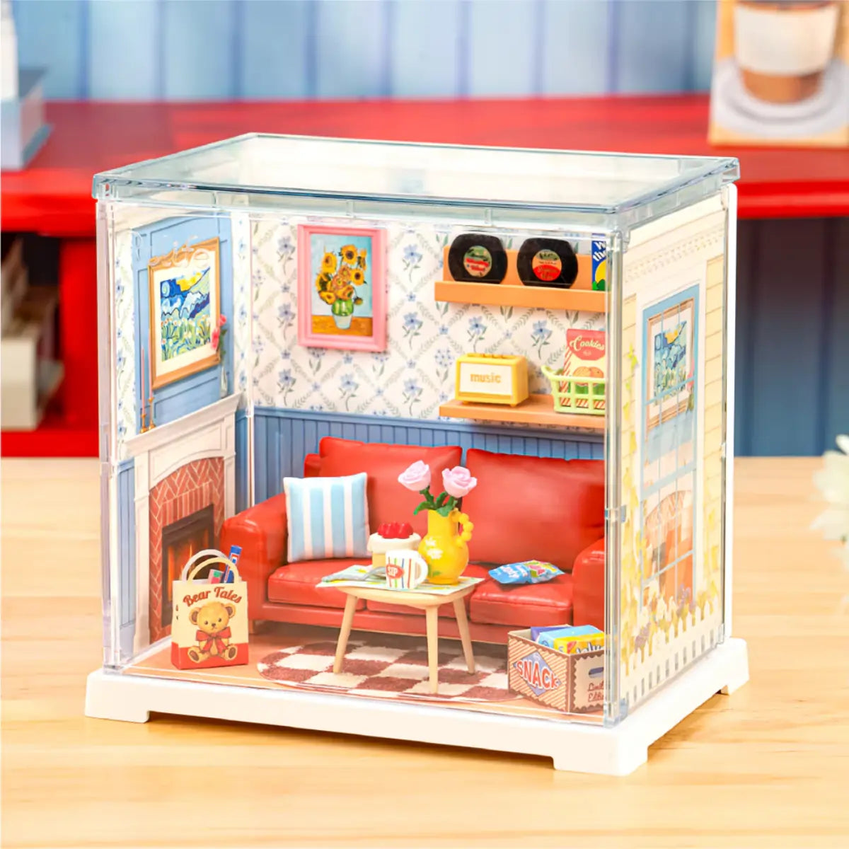 Country Blue Lounge DIY Miniature House Kit