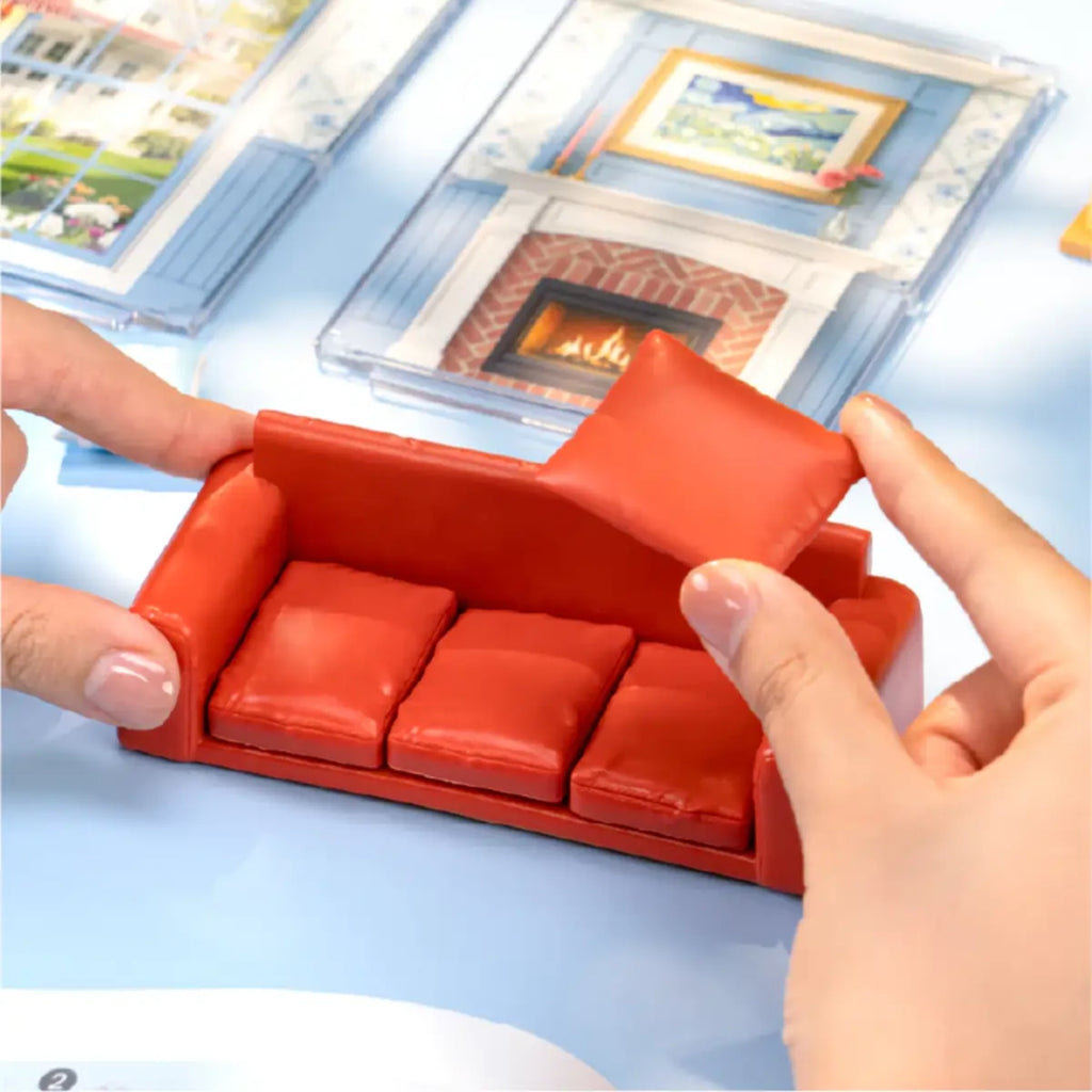 Country Blue Lounge DIY Miniature House Kit