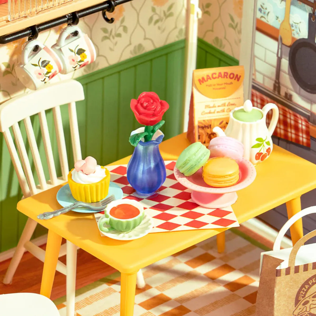 Floral Dining Room DIY Miniature House Kit