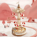 Parachute Tower Mechanical Music Box 3D Wooden Puzzle