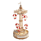 Parachute Tower Mechanical Music Box 3D Wooden Puzzle