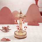 Parachute Tower Mechanical Music Box 3D Wooden Puzzle