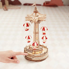 Parachute Tower Mechanical Music Box 3D Wooden Puzzle