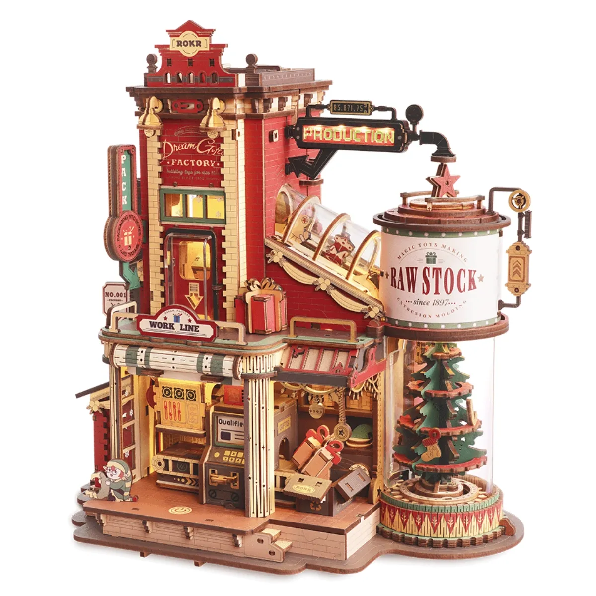 Dream Gift Factory Mechanical Music Box 3D Wooden Puzzle