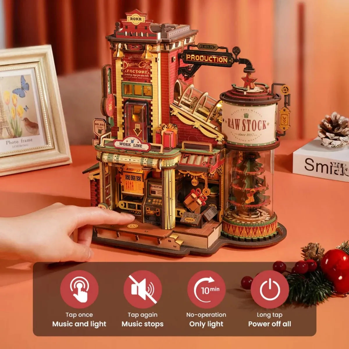 Dream Gift Factory Mechanical Music Box 3D Wooden Puzzle