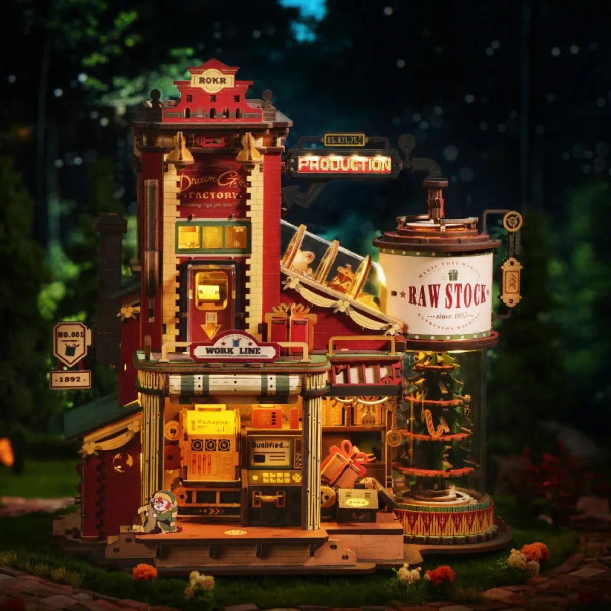 Dream Gift Factory Mechanical Music Box 3D Wooden Puzzle