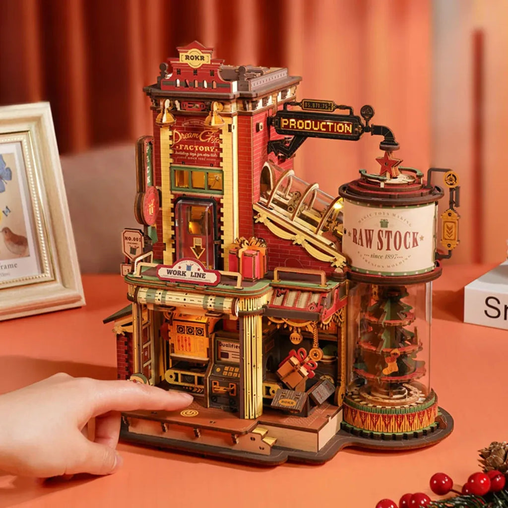 Dream Gift Factory Mechanical Music Box 3D Wooden Puzzle