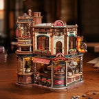 Dream Coffee Factory Mechanical Music Box 3D Wooden Puzzle