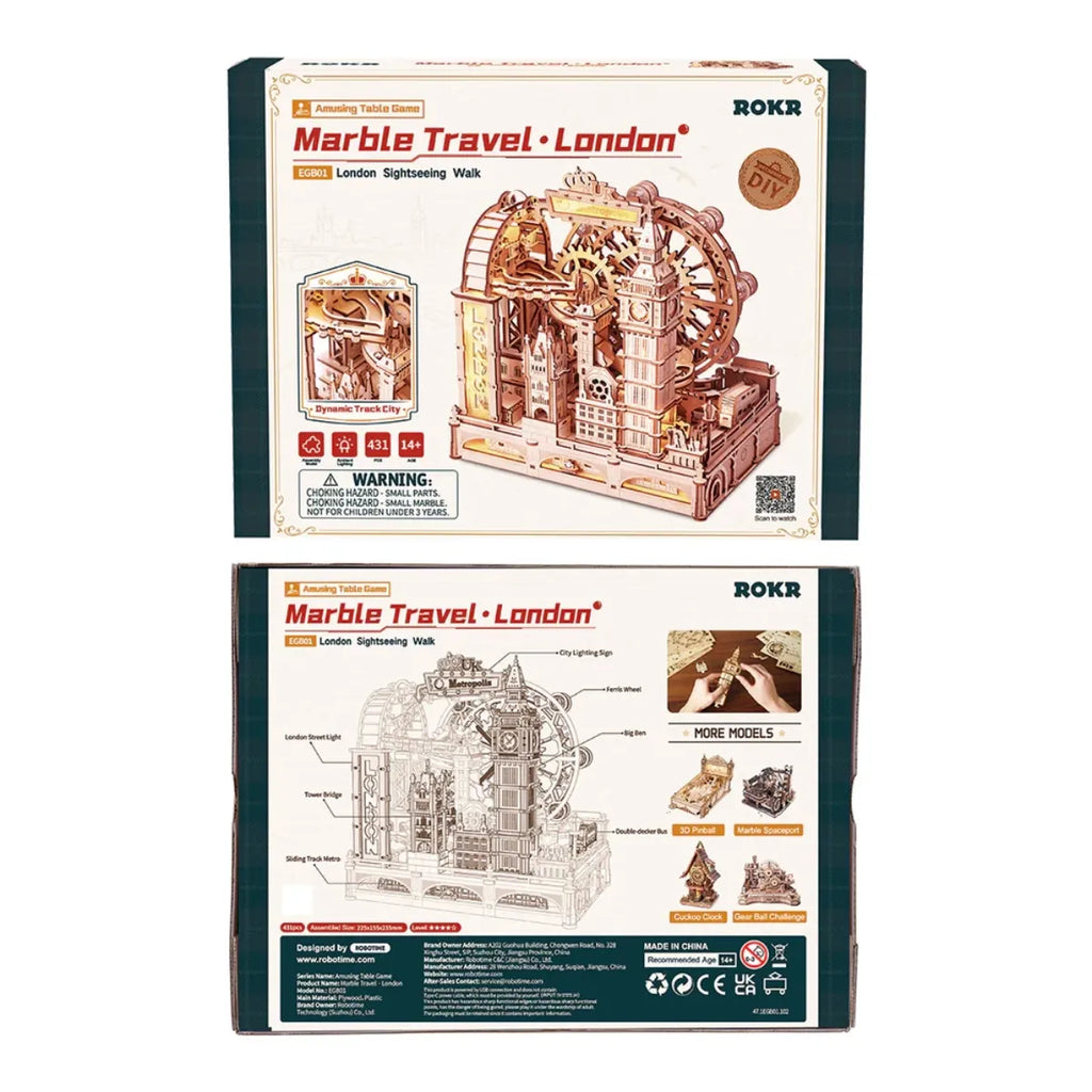 Marble Travel - London Marble Run 3D Wooden Puzzle
