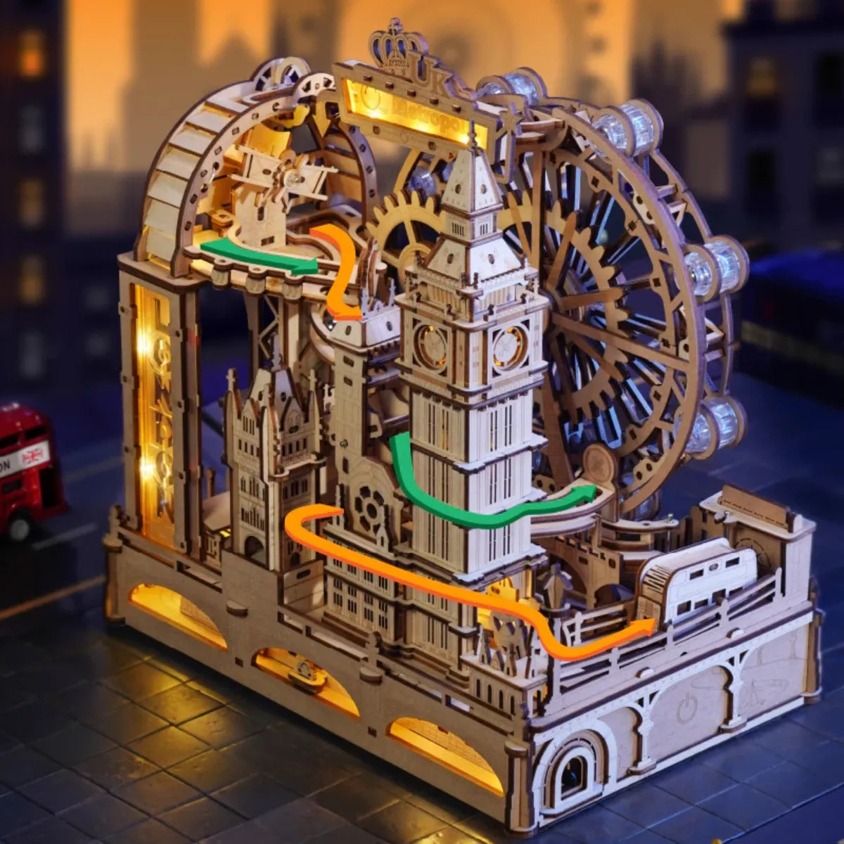 Marble Travel - London Marble Run 3D Wooden Puzzle
