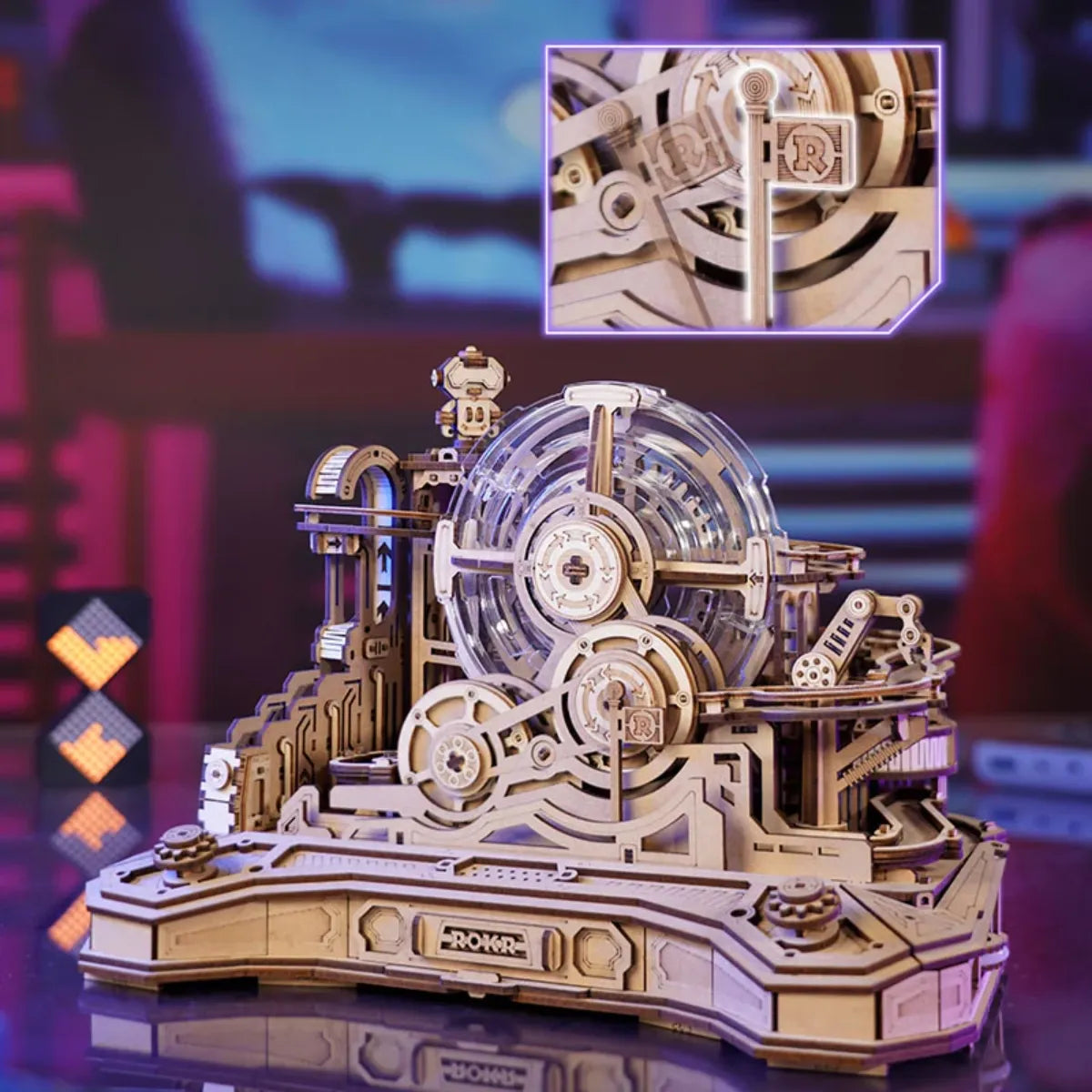 Gear Ball Challenge Mechanical 3D Wooden Puzzle