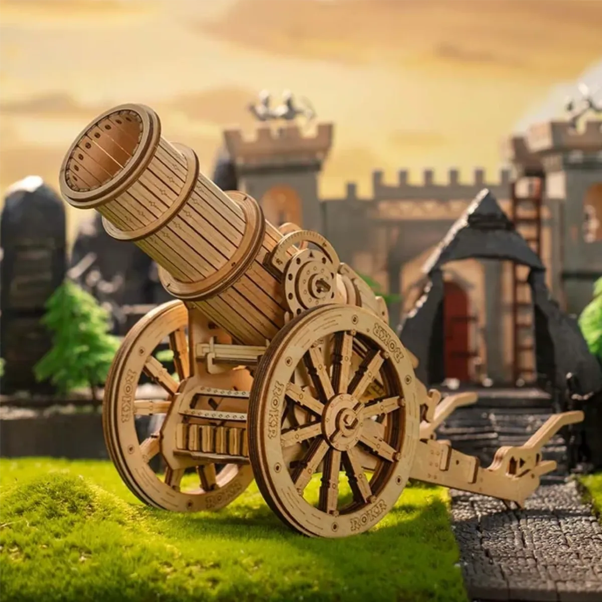 Wheeled Siege Artillery Mechanical 3D Wooden Puzzle