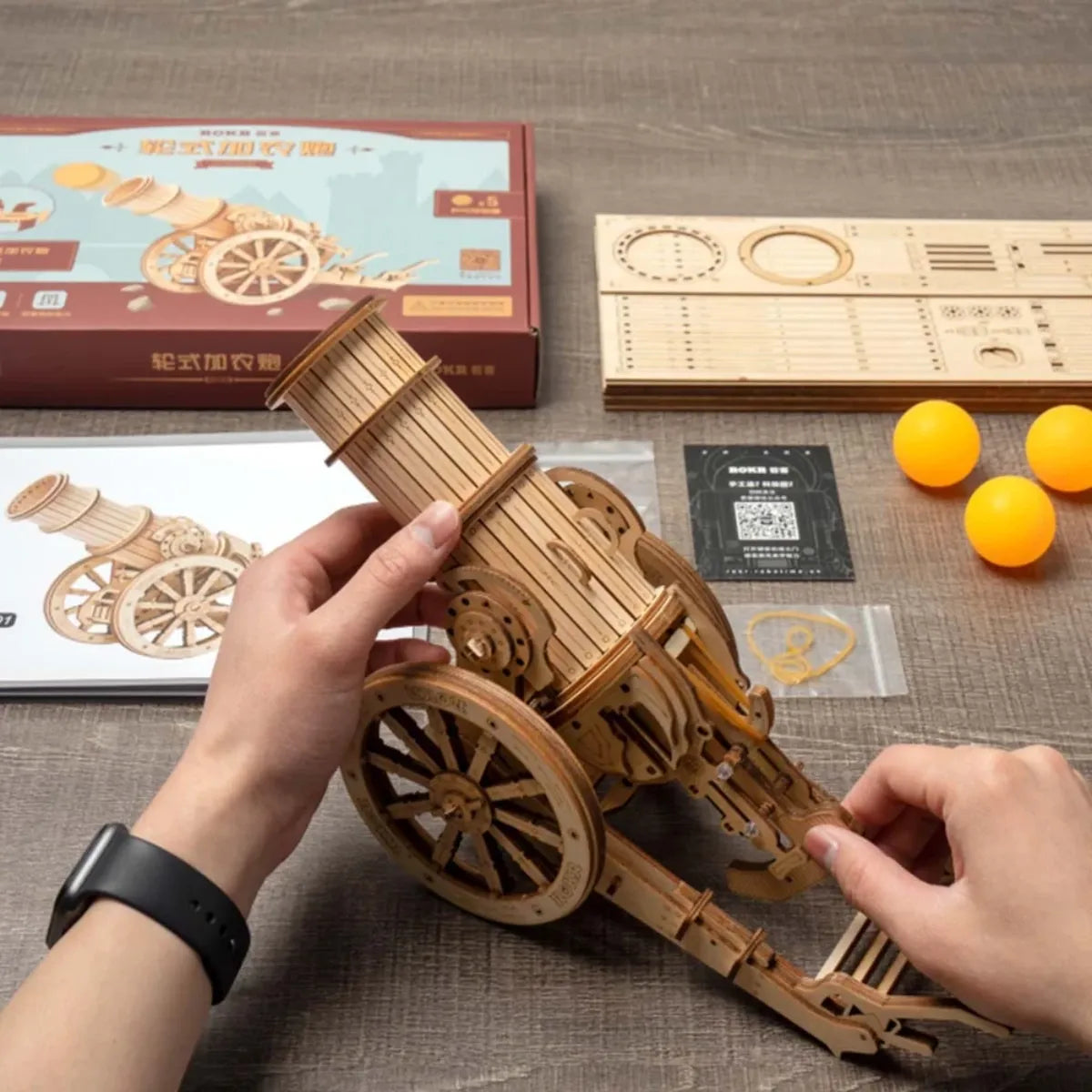 Wheeled Siege Artillery Mechanical 3D Wooden Puzzle