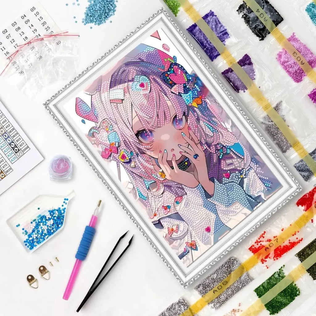 Anime Girl 5D Diamond Painting, 20×30 cm
