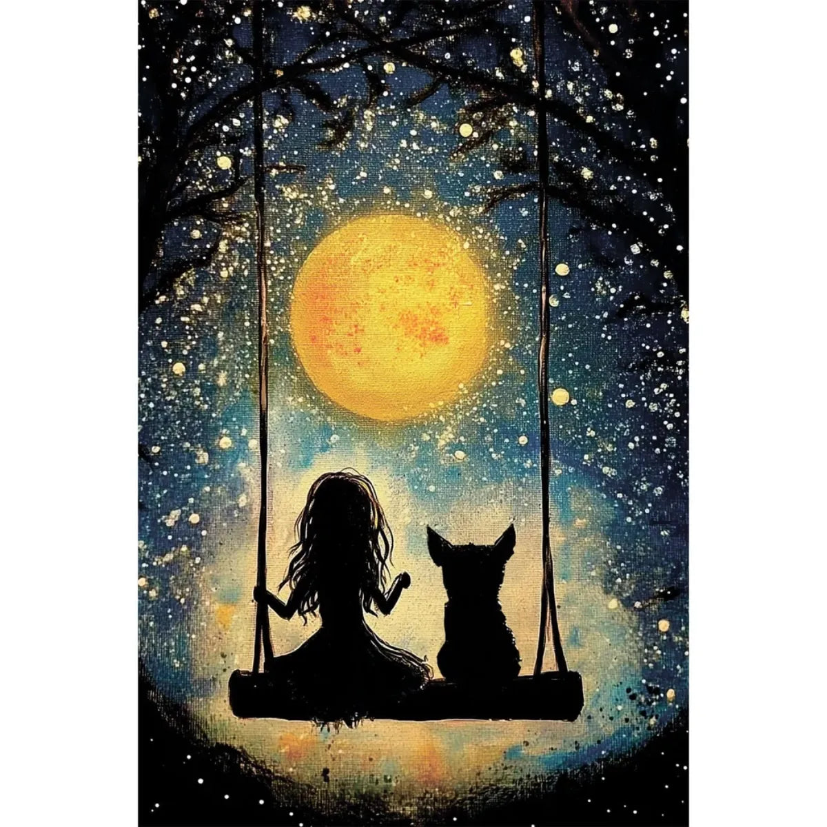 Dreams Beneath the Moon 5D Diamond Painting, 20×30 cm