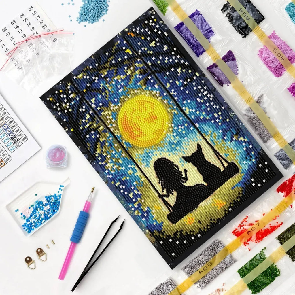 Dreams Beneath the Moon 5D Diamond Painting, 20×30 cm