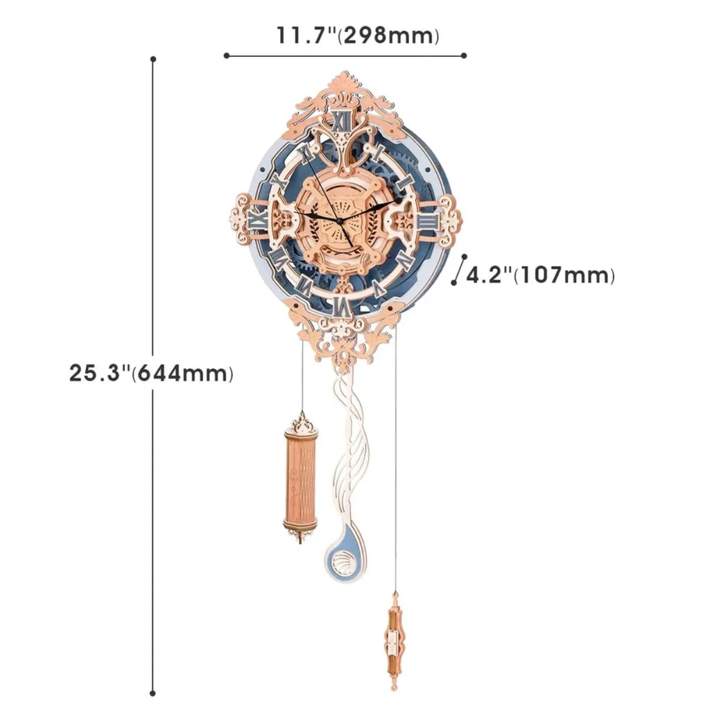 Romantic Note Wall Clock Mechanical 3D Wooden Puzzle